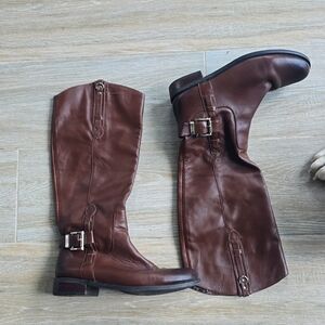 Vince Camuto brown leather boots in size 10